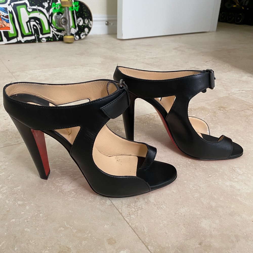 Authentic Christian Louboutin Black Sandal Heels